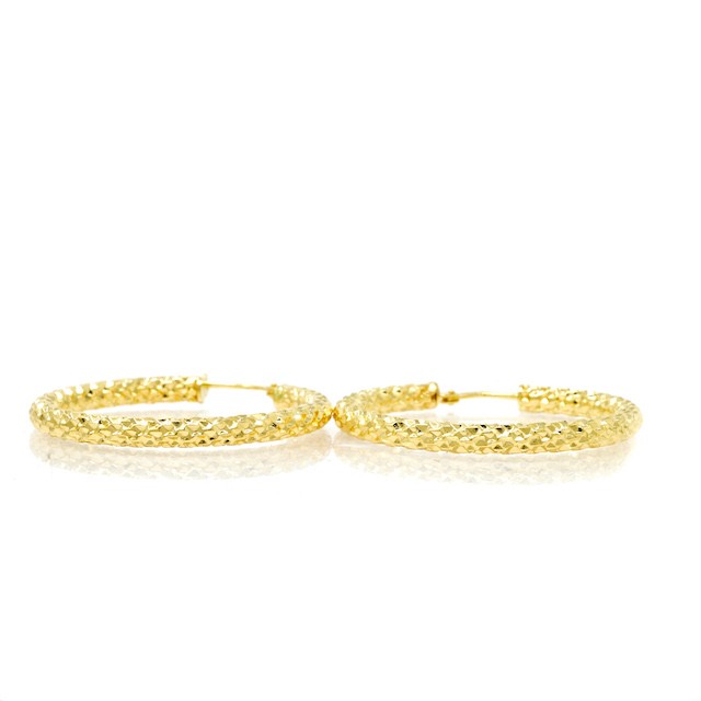 Créole diamantée 3mm Or 750/1000 – Image 3