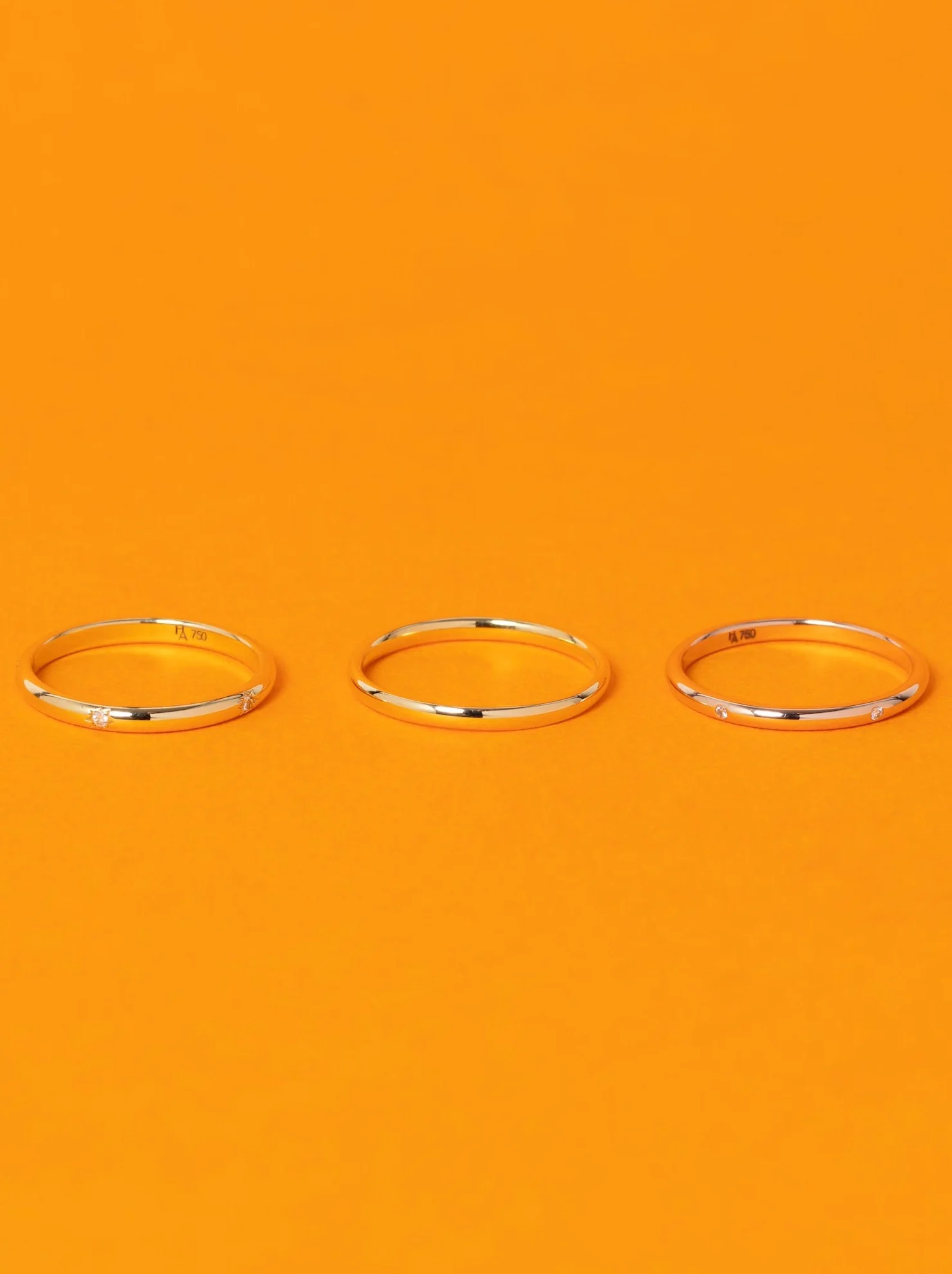 Demi-jonc classique 2mm sertie étoile 5 diamants – Image 5
