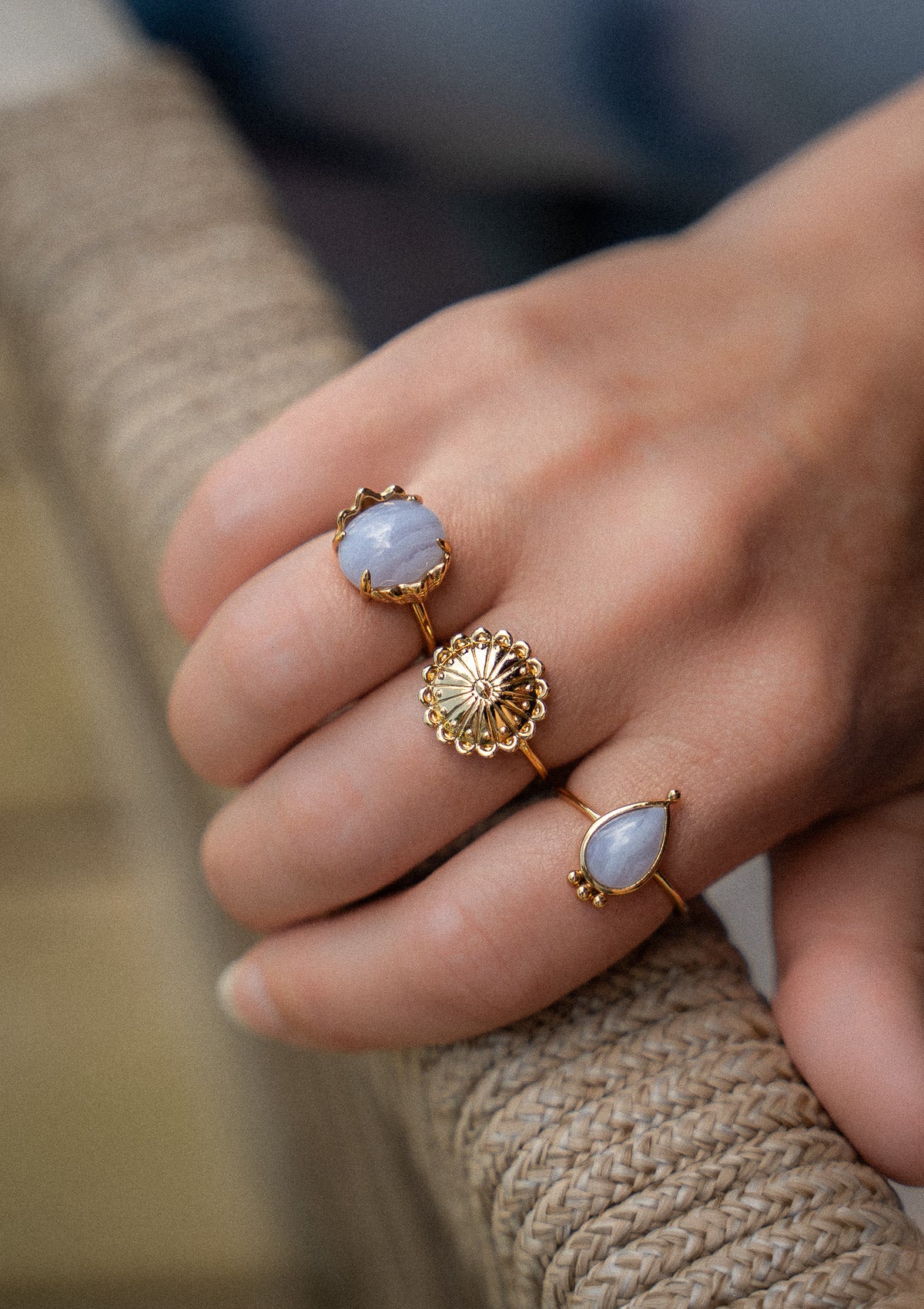 Bague Calcédoine Bleue - Voix Intérieure – Image 2